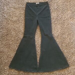 Free People Forest Green Flare Pants Sz 29